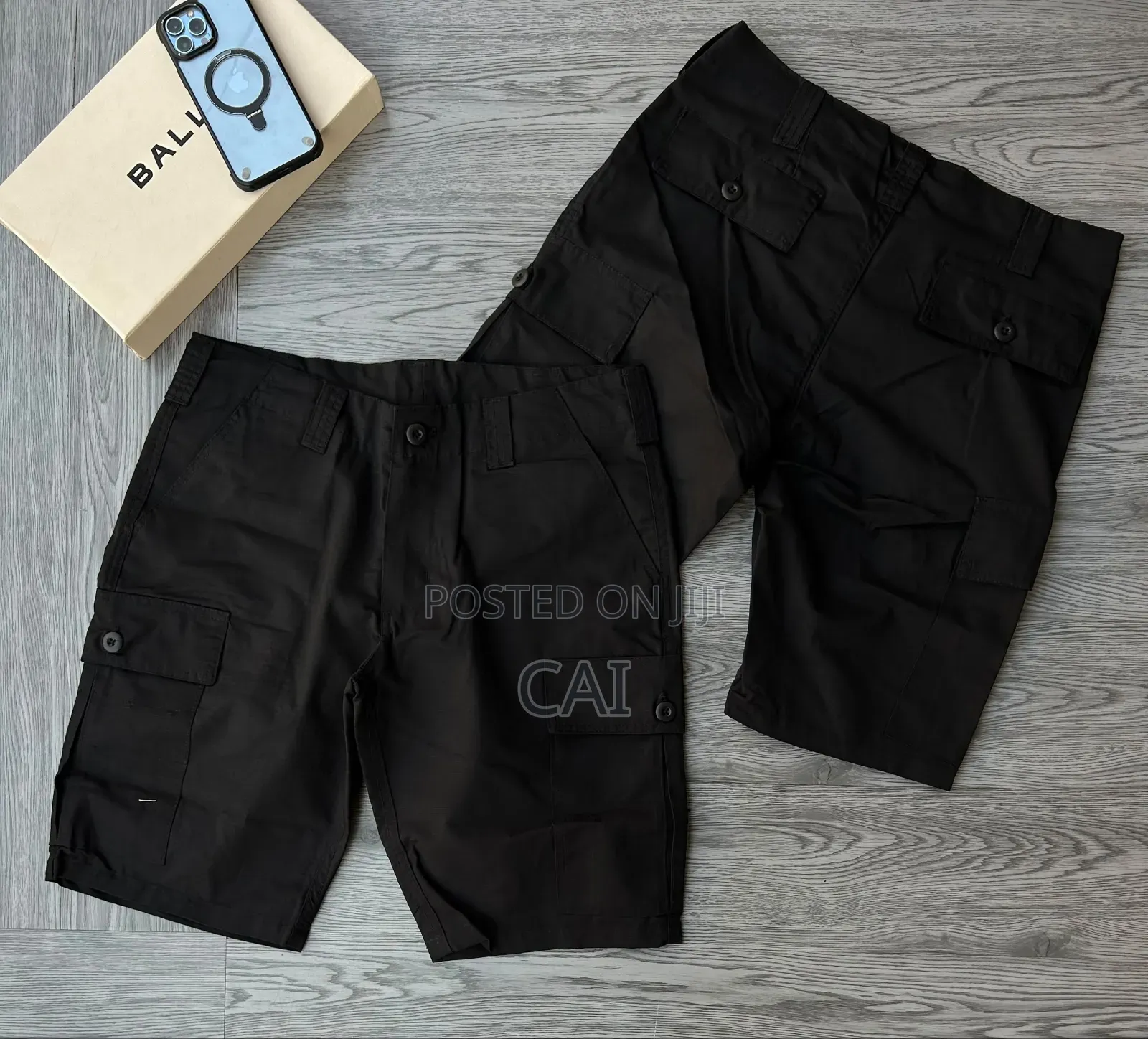 Classic Black and Navy Cargo Shorts