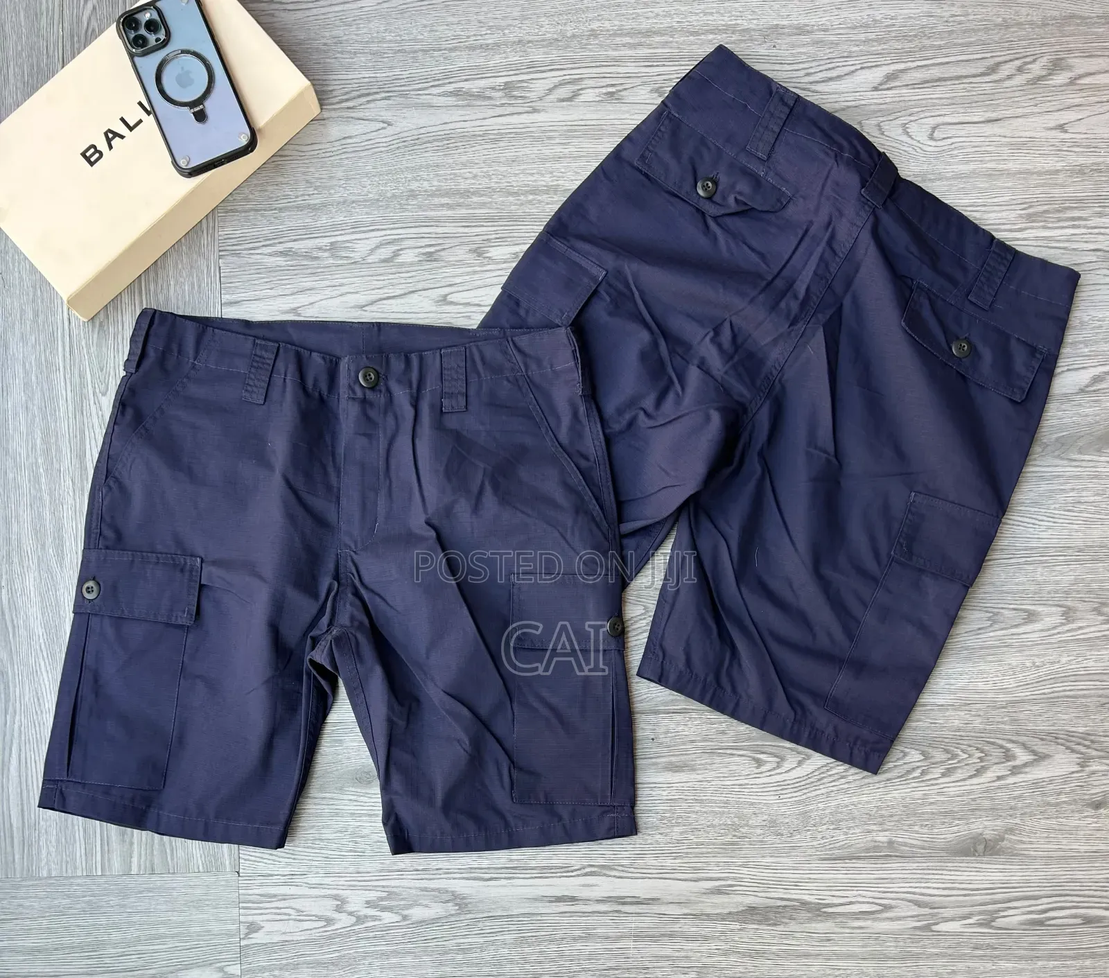 Classic Black and Navy Cargo Shorts