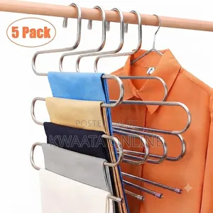 5 Piece Stainless Steel S-Shaped Multi-Layer Clothes Hanger