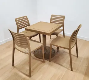 Risen Patio Set of Outdoor Plastic Table and Chairs Plastic Table