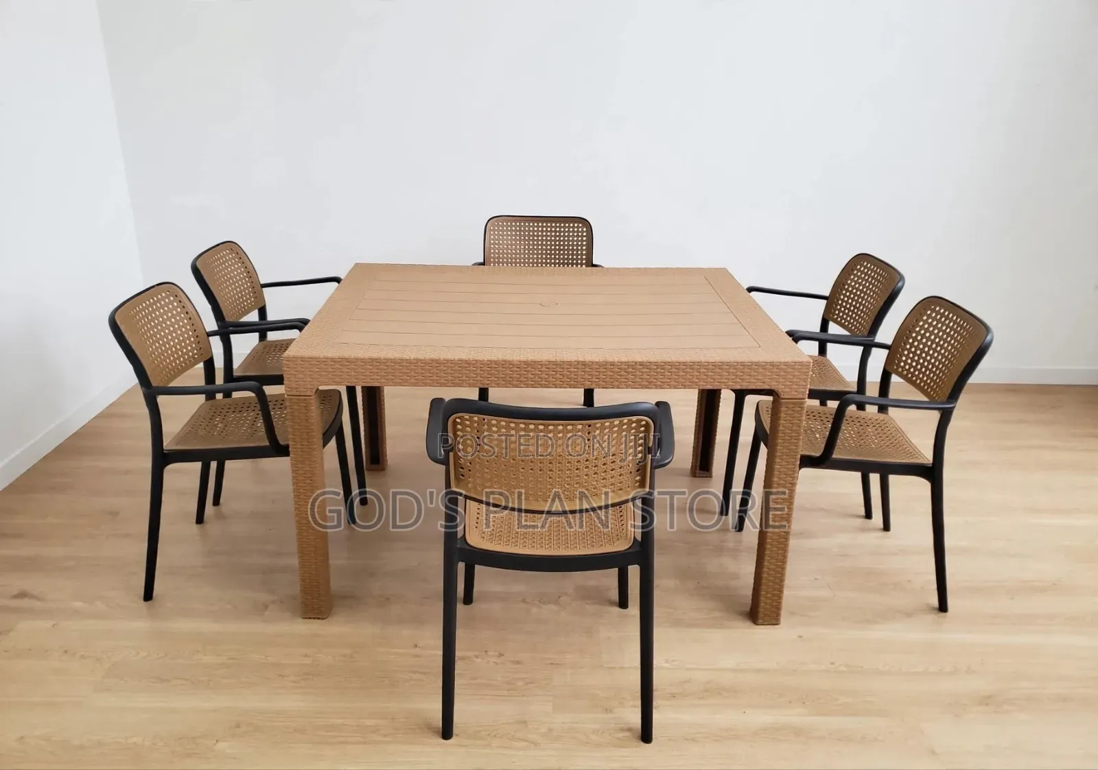 6-Person Dining Set Plastic Table and Chairs Plastic Table and Chairs