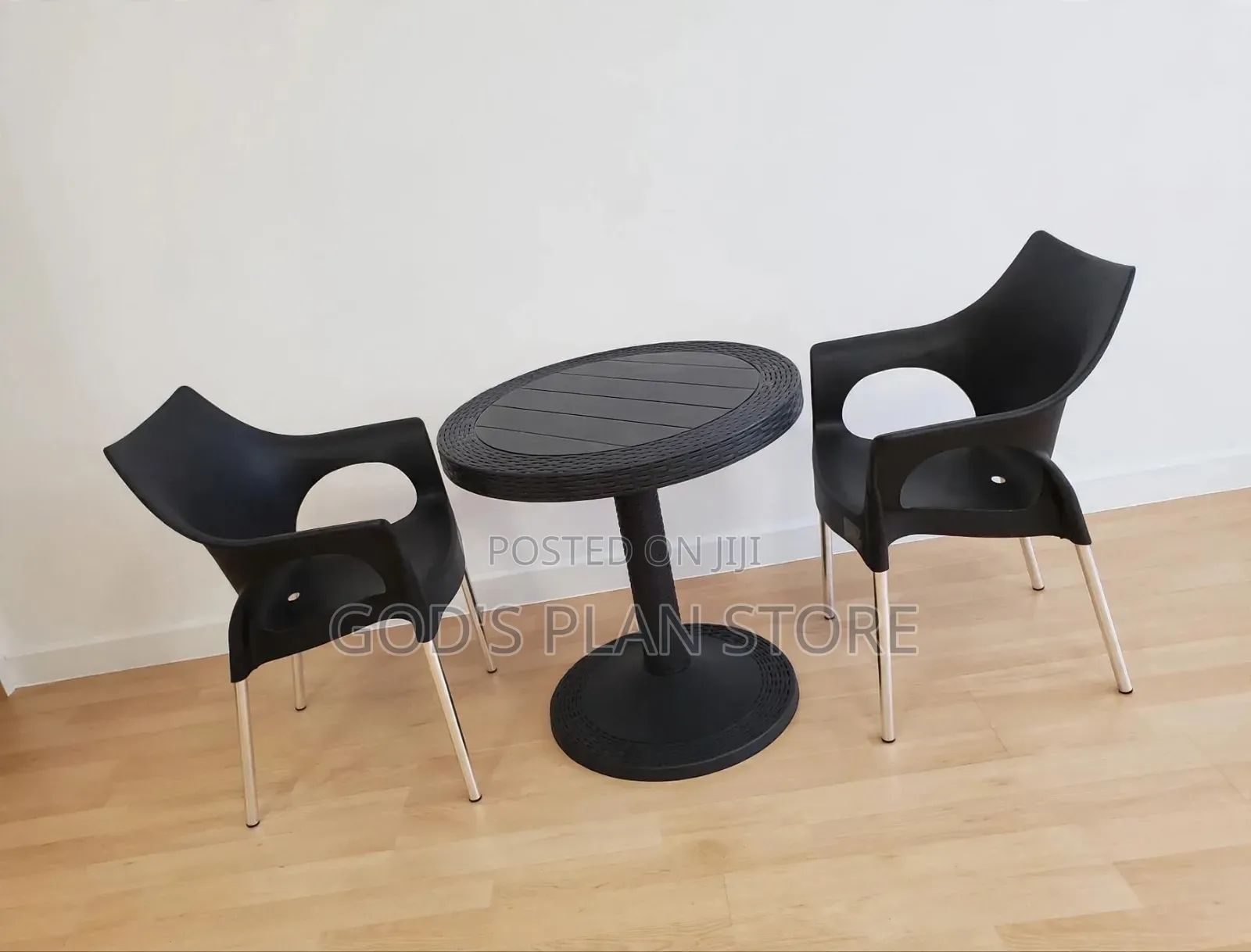 2-Seater Rattan-Style Plastic Table and Chairs