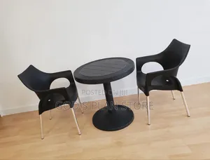 2-Seater Rattan-Style Plastic Table and Chairs