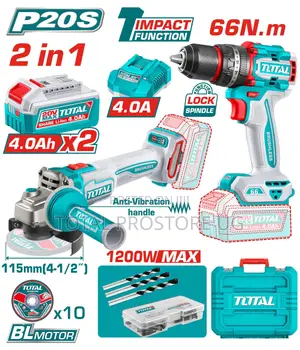 2 PCS Cordless Combo Kit 66n.m