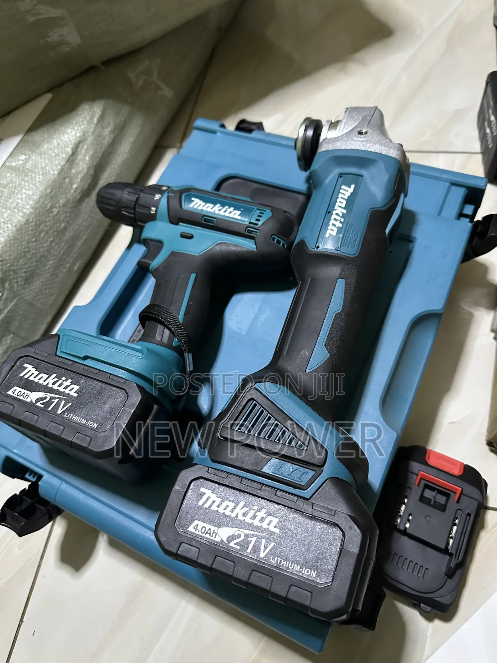 Rechargeable Set of Drill and Angle Grinder