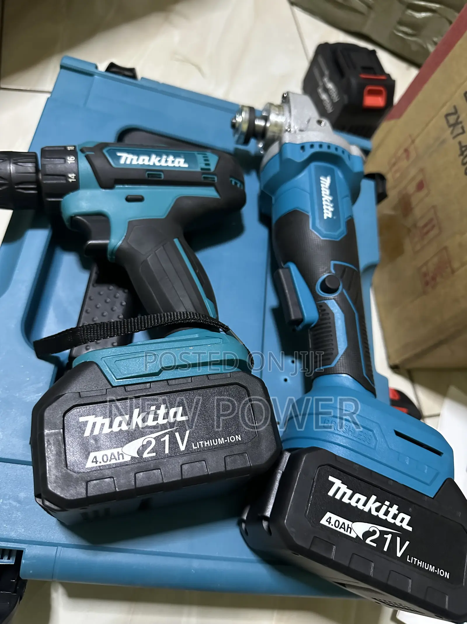 Rechargeable Set of Drill and Angle Grinder