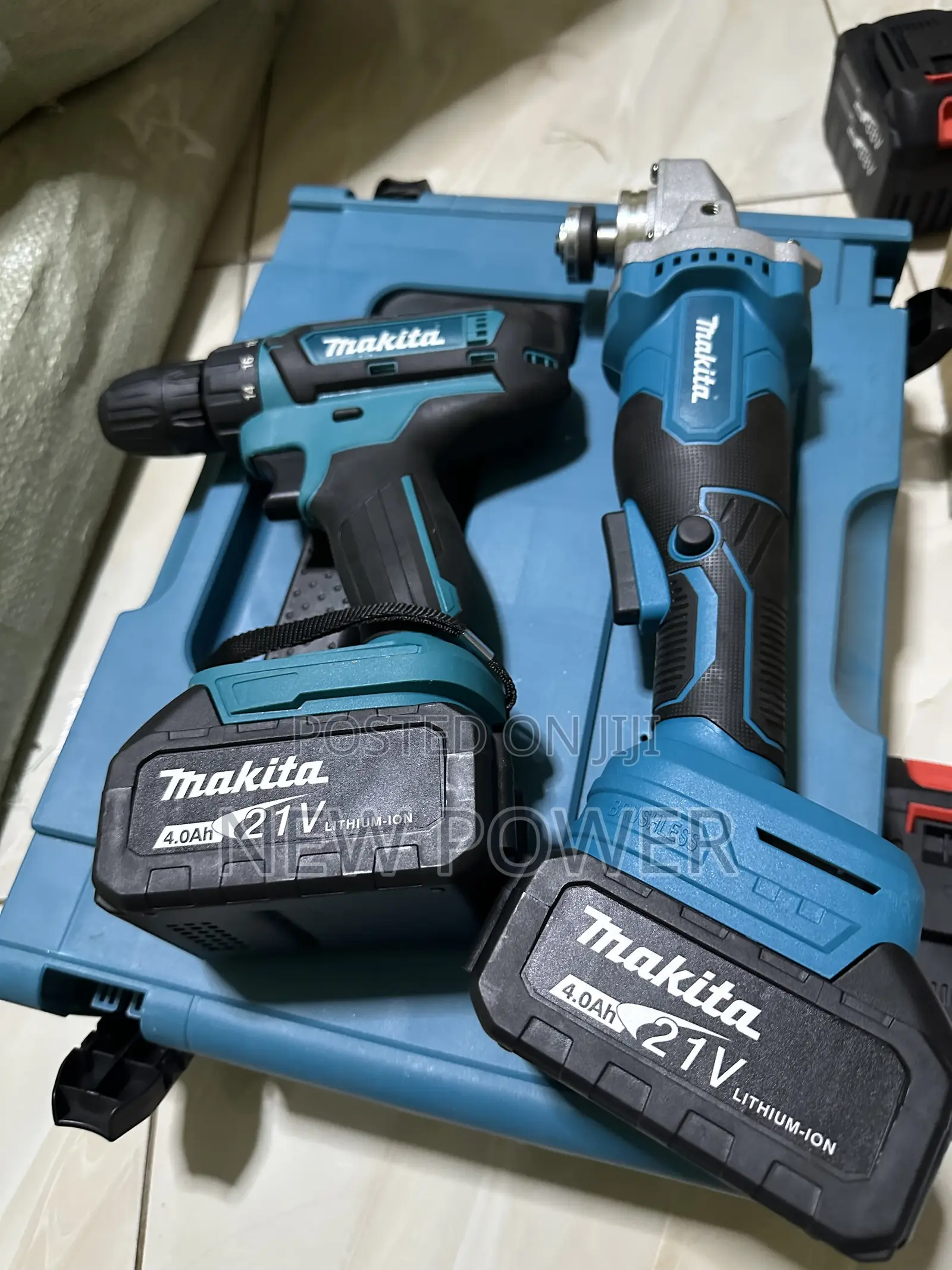 Rechargeable Set of Drill and Angle Grinder