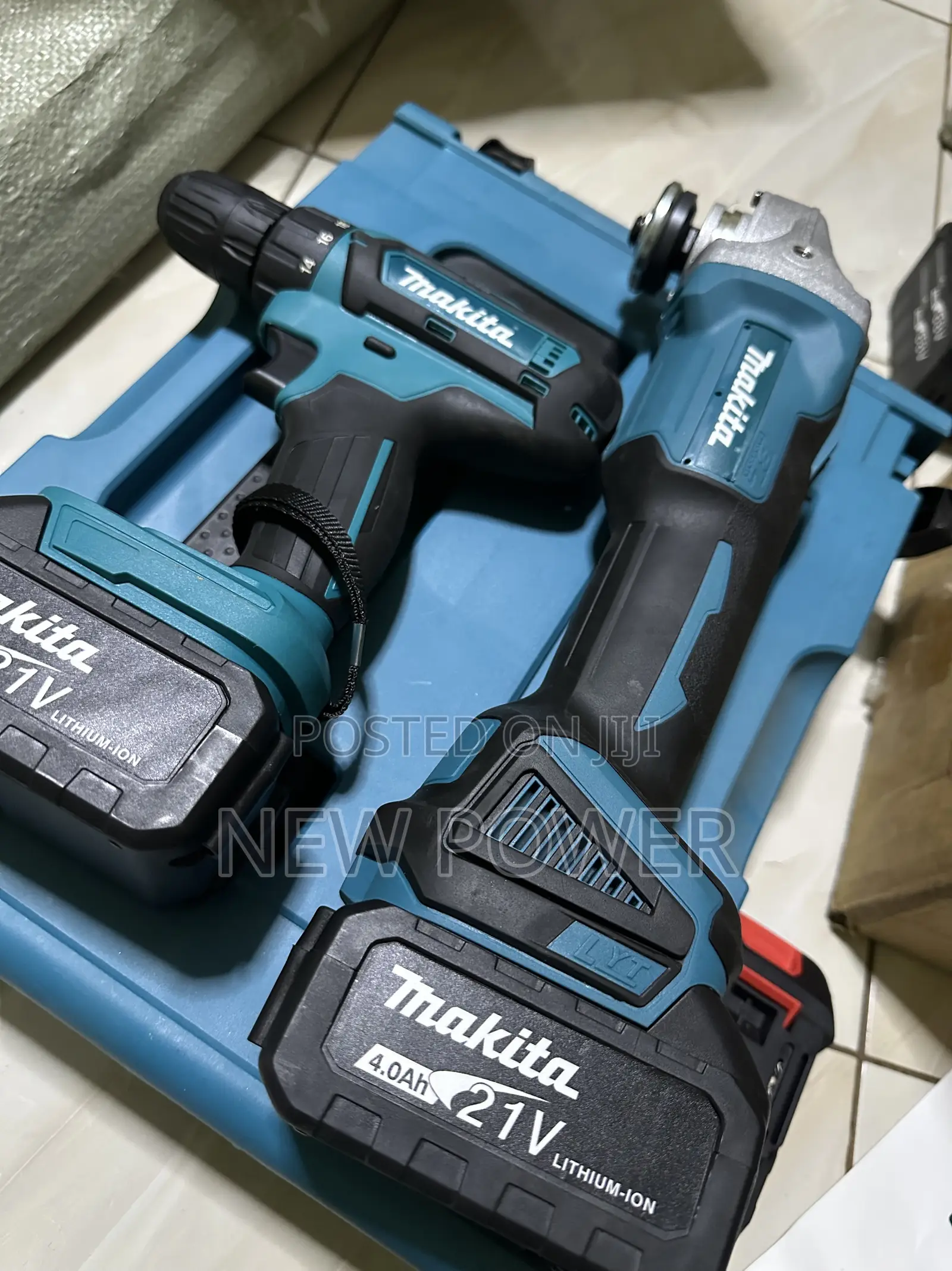 Rechargeable Set of Drill and Angle Grinder