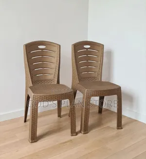 Gold Rattan-Style Plastic Chairs Plastic Chairs