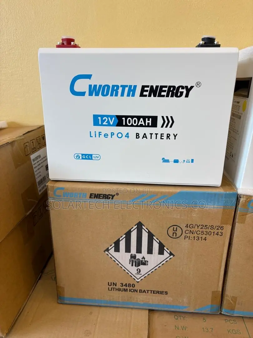 Cworth 12V 100Ah Rechargeable Lithium Battery With Smart BMS