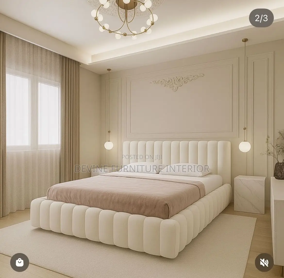 5x6 Bed in Cream Color