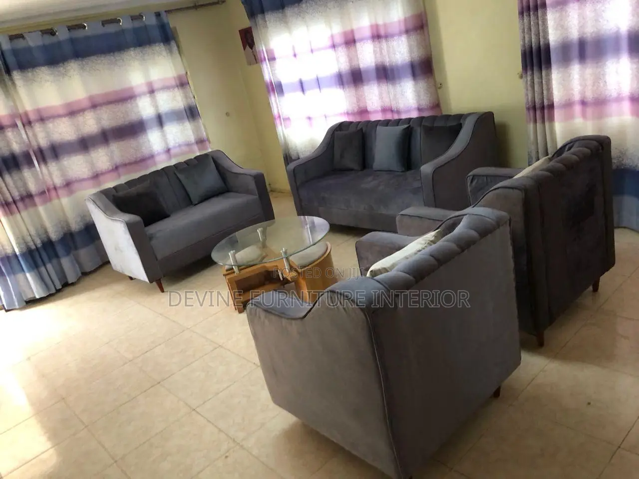 Sofa Set in G Grey Color