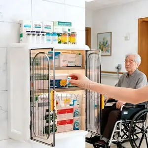 Double-Door Wall-Mounted Storage Cabinet, No Drilling Required