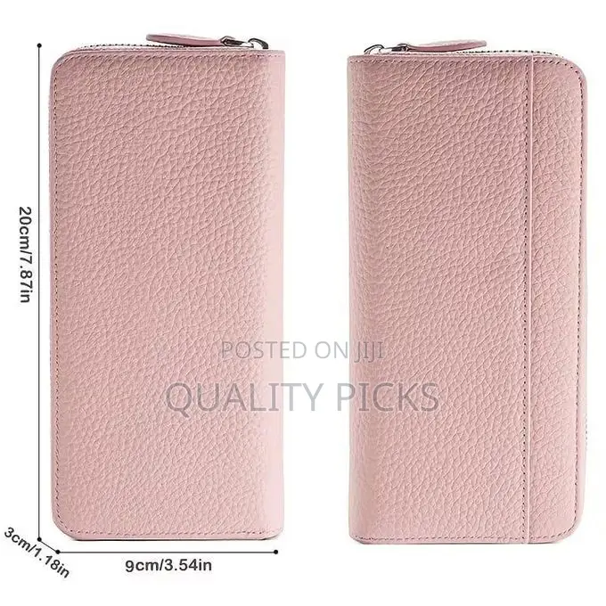 Leather Women's Wallets RFID Blocking Zip Around Large Capacity