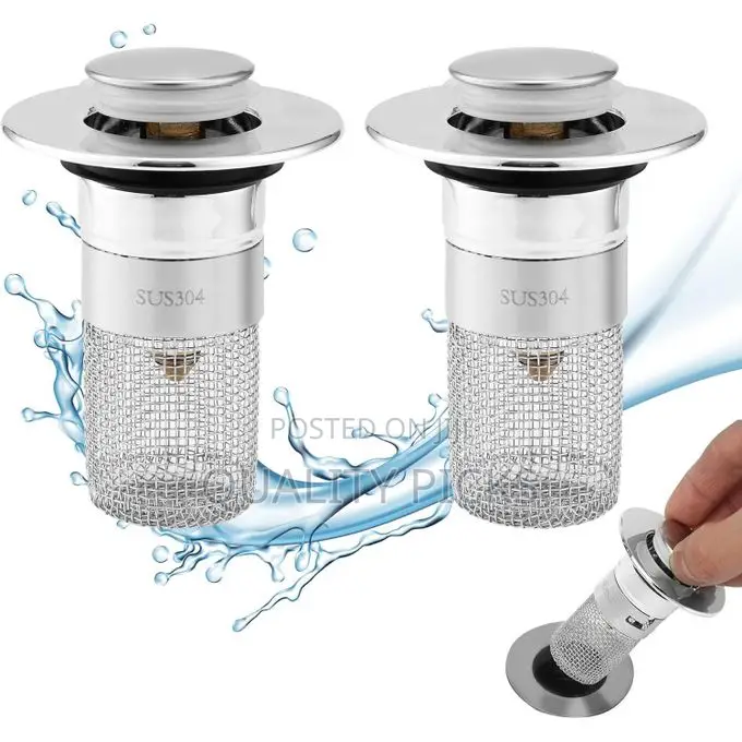 Pack of 2 Sink Plugs Bathroom Sink Drain Strainer