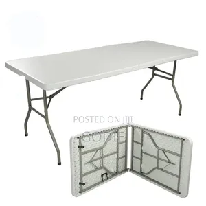 6-Foot Heavy-Duty Plastic Folding Trestle Table.