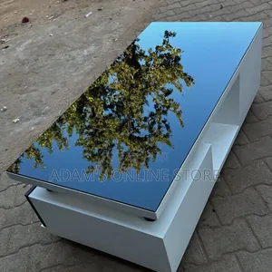 White and Black Glass Center Table