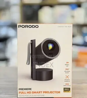 Porodo Premiere Rechargedable Android Smart Projector, 250 ANSI Lumens