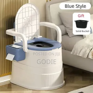 Portable Toilet Chair Features a Built-in Tissue Holder and Armrests.