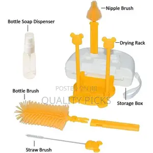 Baby Bottle Drying Rack and Cleaning Set