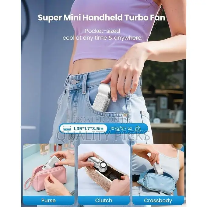 Foldable Handheld Fan 3000mAh Semiconductor Ice