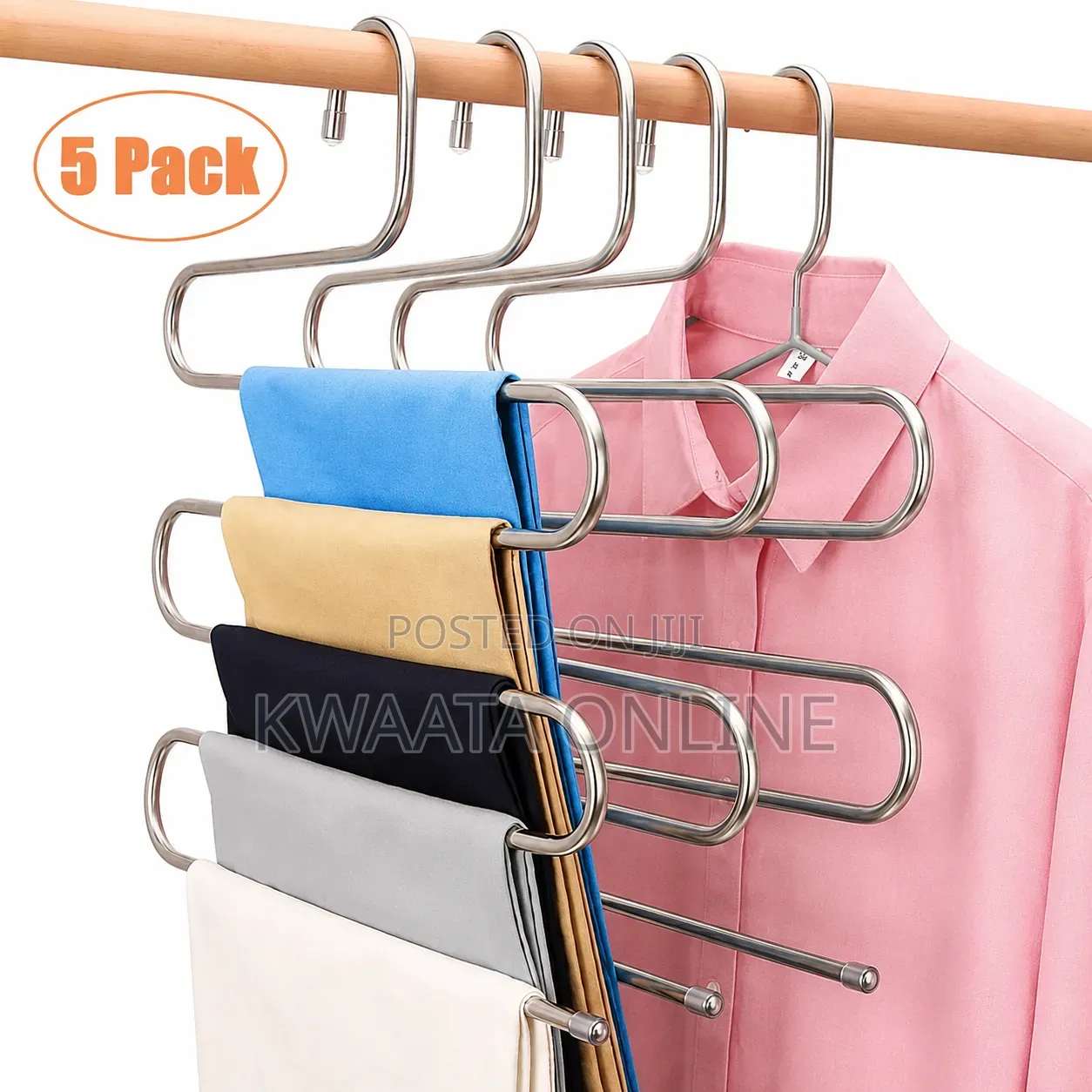 5 Piece Stainless Steel S-Shaped Multi-Layer Clothes Hanger