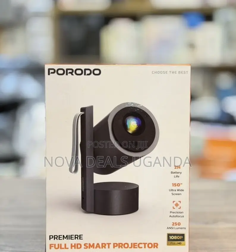 Porodo Rechargeable Smart Android Projector With WiFi and Bluetooth