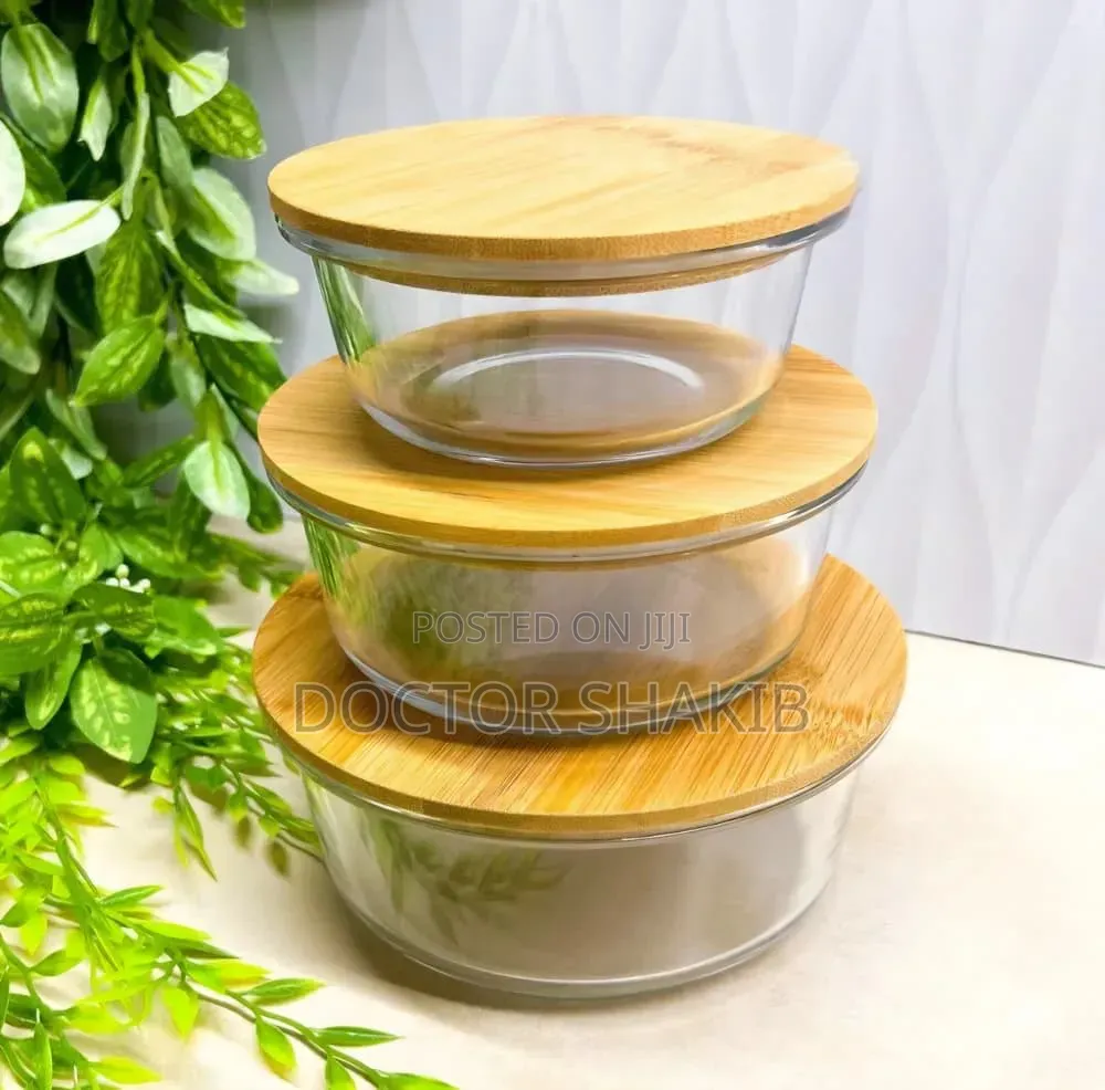 3pcs Glass Food Storage Containers
