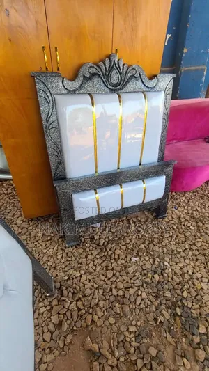 3by6 White Leather Bed