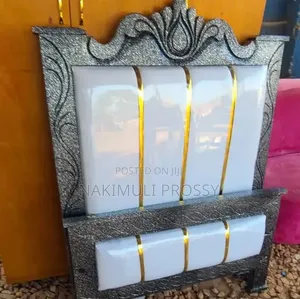 3by6 White Leather Bed