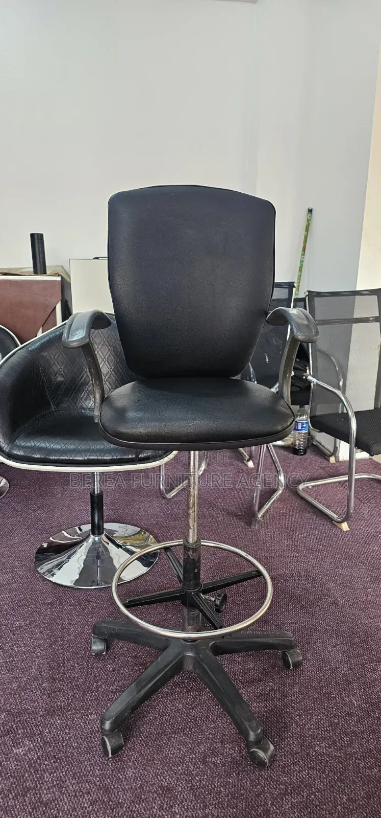 Counter Leather Adjustable Office Chair