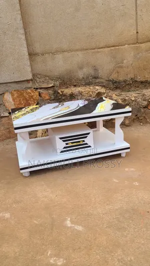 Rectangular White and Black Center Table
