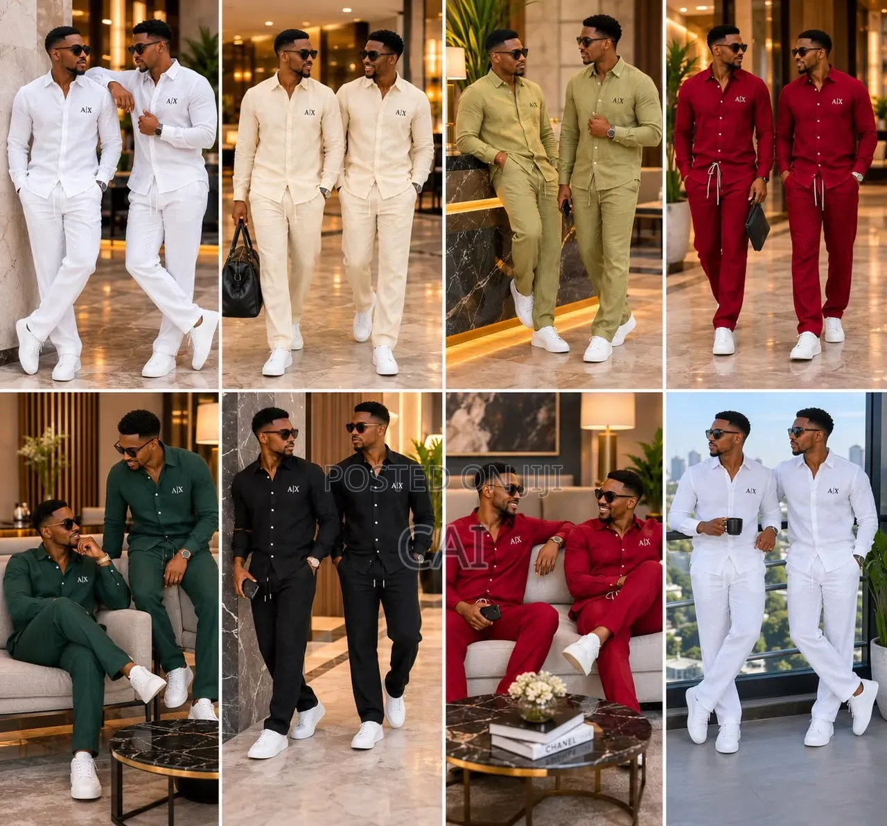 Armani Exchange Linen Two Piece Set