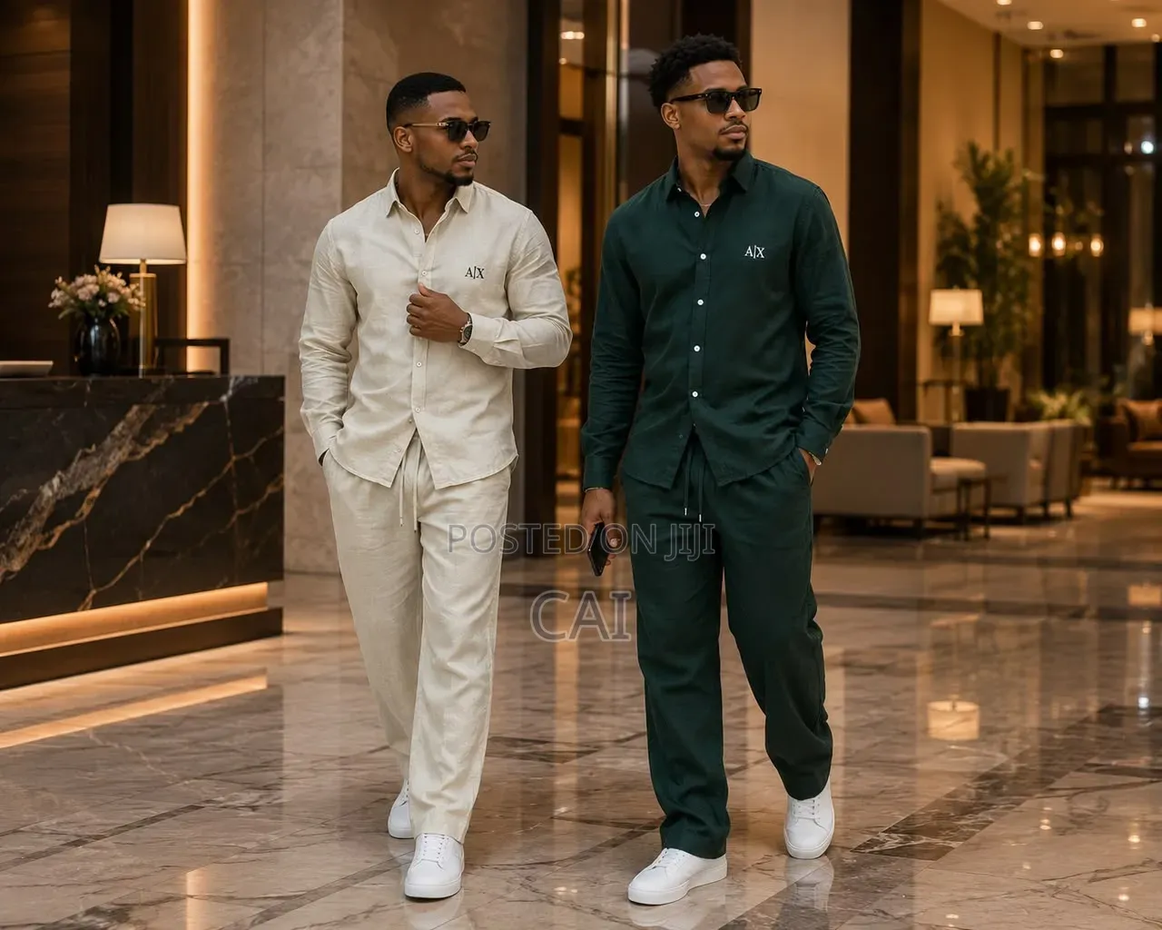 Armani Exchange Linen Two Piece Set