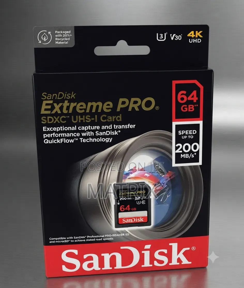 64gb Extreme Pro Camera Sd Card 200mbs