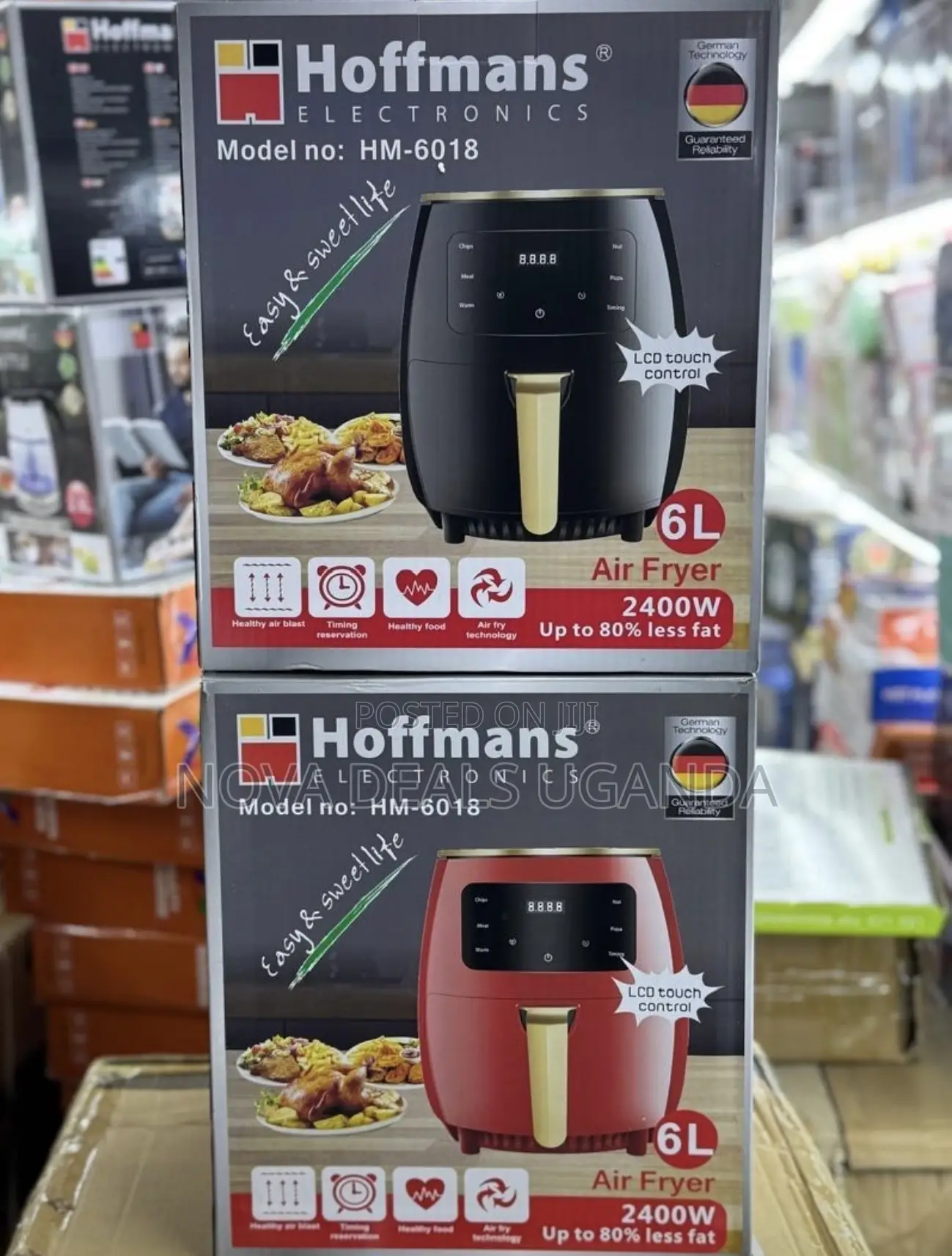 Hoffmans 6L Air Fryer 2400W With Touch Display HM-6018