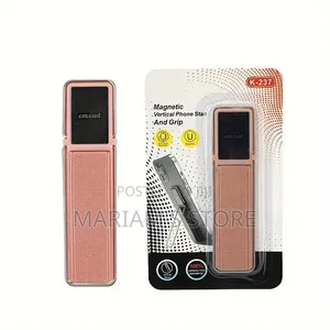 Magnetic Vertical Phone Stand and Grip for Back-of-Phone Attachment.