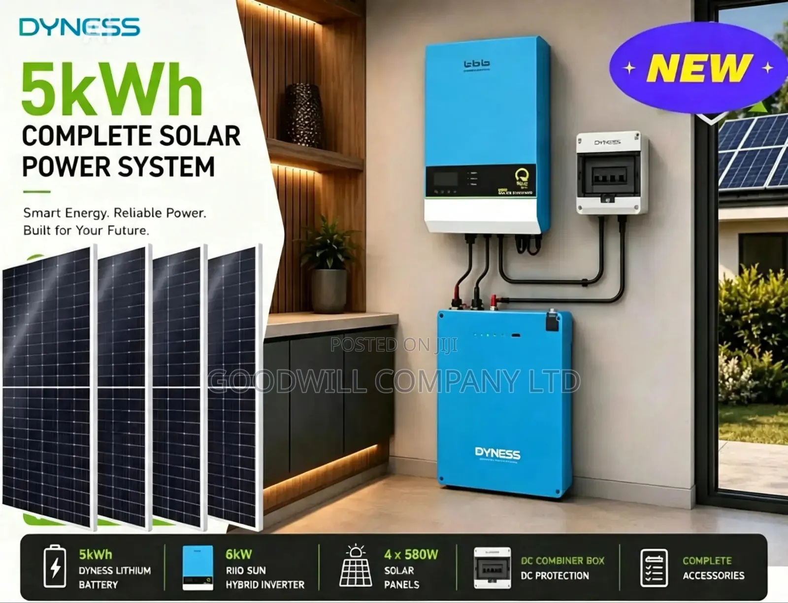 5kwh 6kva Dyness Hybrid Complete Solar System
