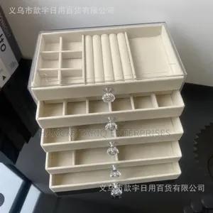 Multi-Tier Velvet Jewelry Box / Makeup Organizer