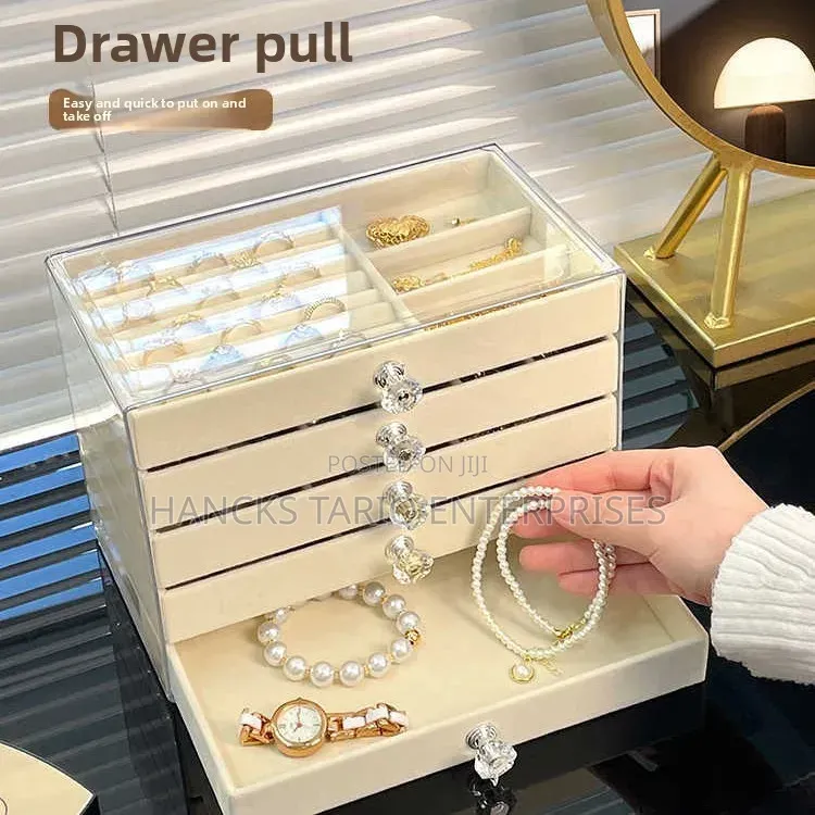 Multi-Tier Velvet Jewelry Box / Makeup Organizer