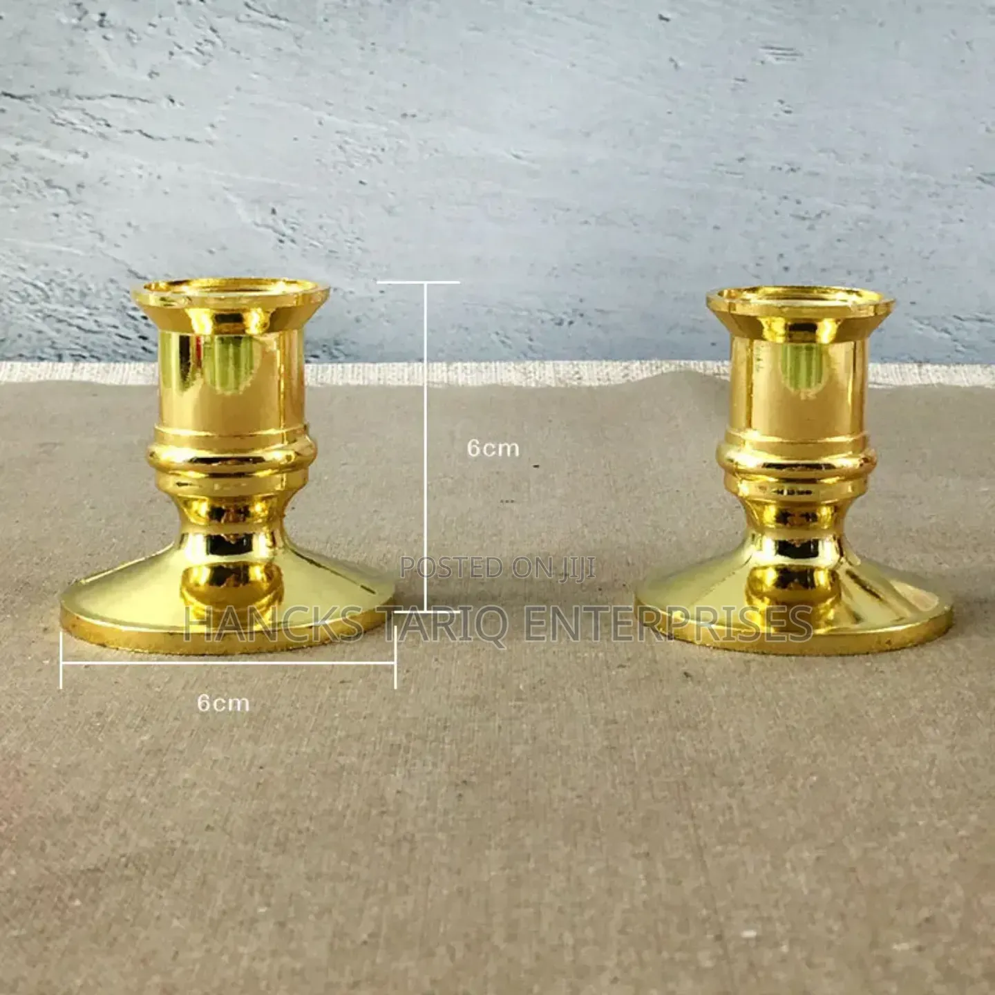 12 PCS Silver-Plated / Metallic Pillar Candle Holders.