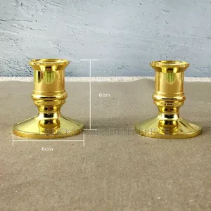 12 PCS Silver-Plated / Metallic Pillar Candle Holders.