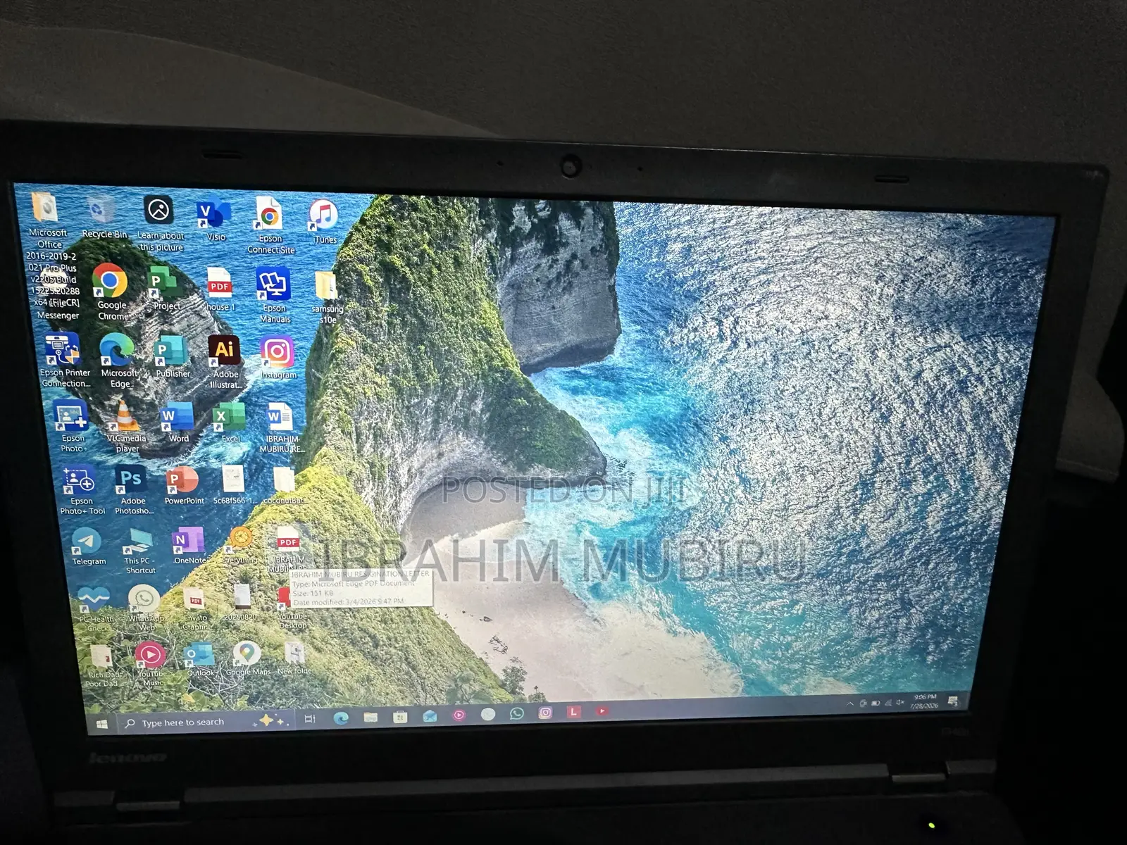 Laptop Lenovo ThinkPad T540p 8GB Intel Core i7 SSD 256GB