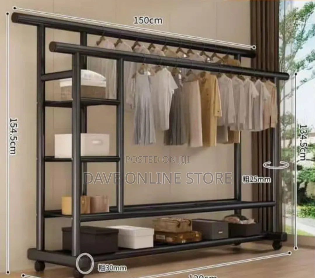 150kg Double-Pole Clothes Rack Household Clothes Rails
