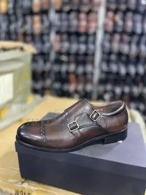 Men’s Premium Franco Banetti Dark Brown Leather Monk Strap Shoes