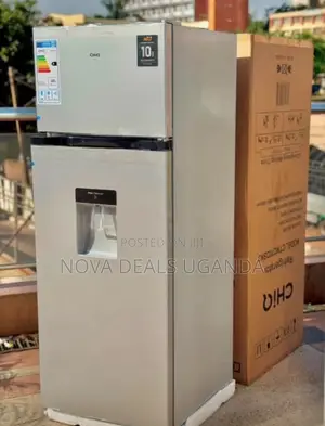Chiq 270L Refrigerator Double Door Silver With Water Dispenser