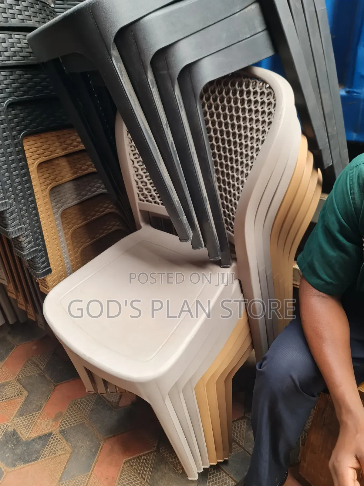 Cedarattan Armless Outdoor Plastic Chairs Plastic Chairs