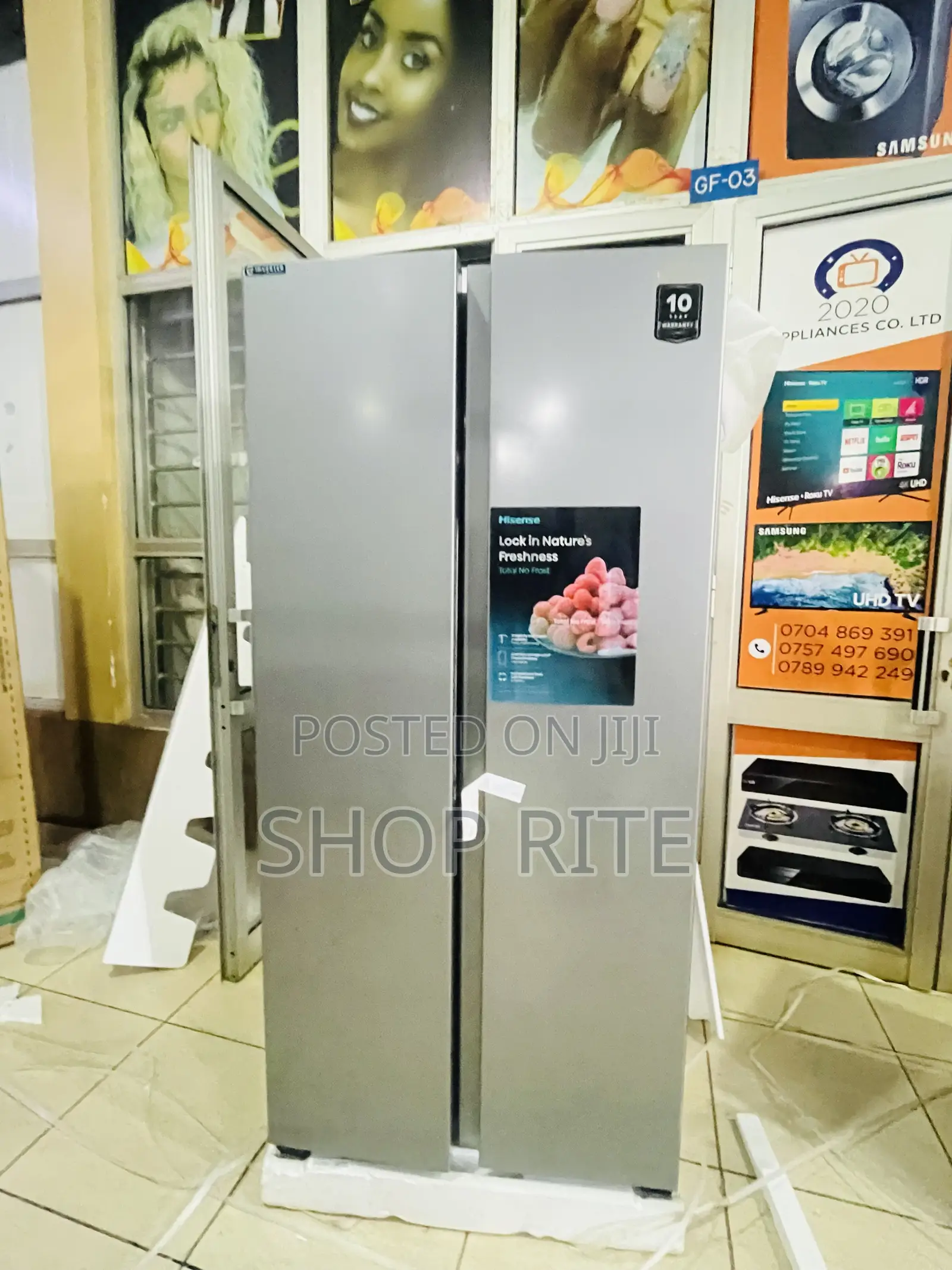 HISENSE 560 Liters Side by Side Refrigerator