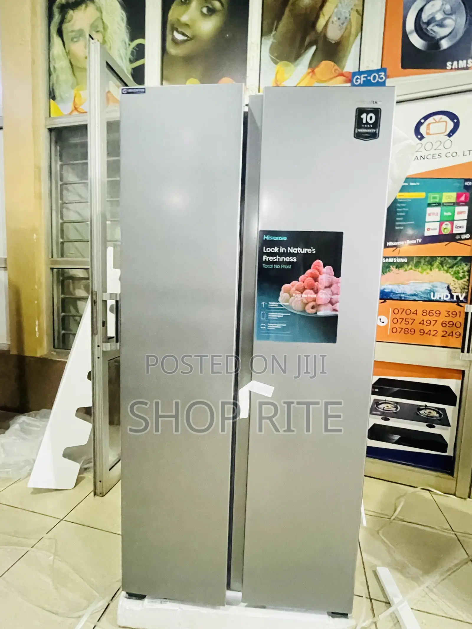 HISENSE 560 Liters 2 Door Side by Side Refrigerator