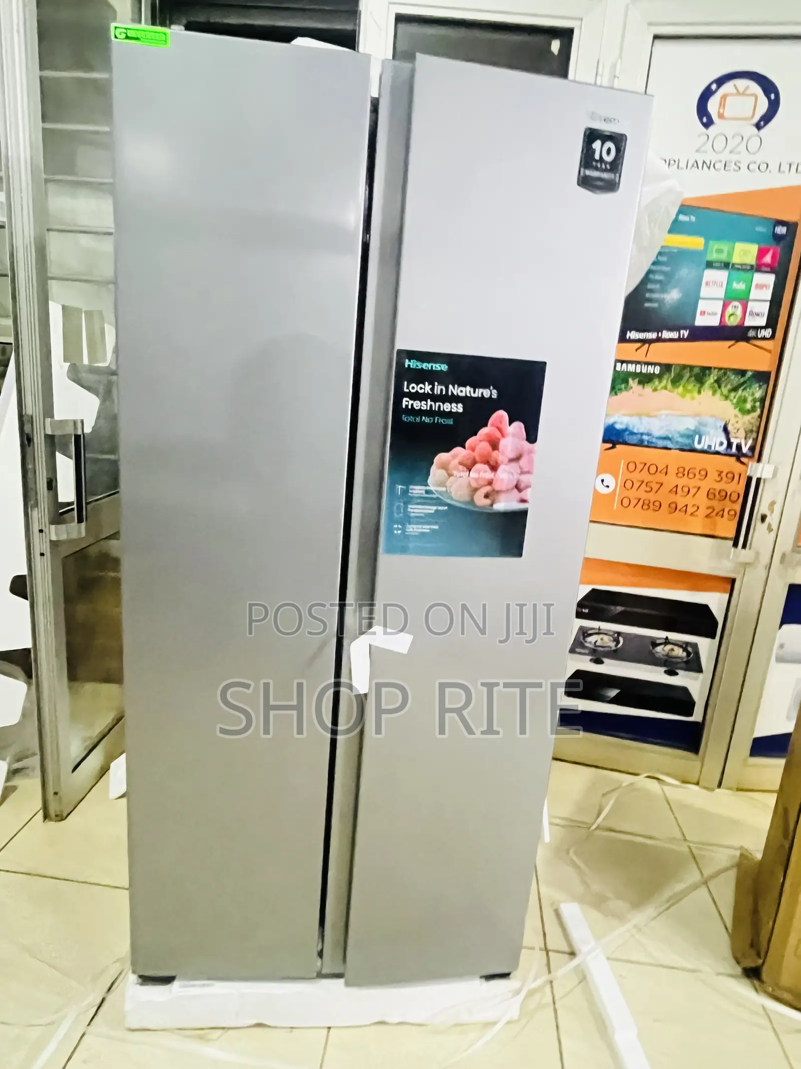 HISENSE 560 Liters Double Door Side by Side Refrigerator 3yrs Warranty